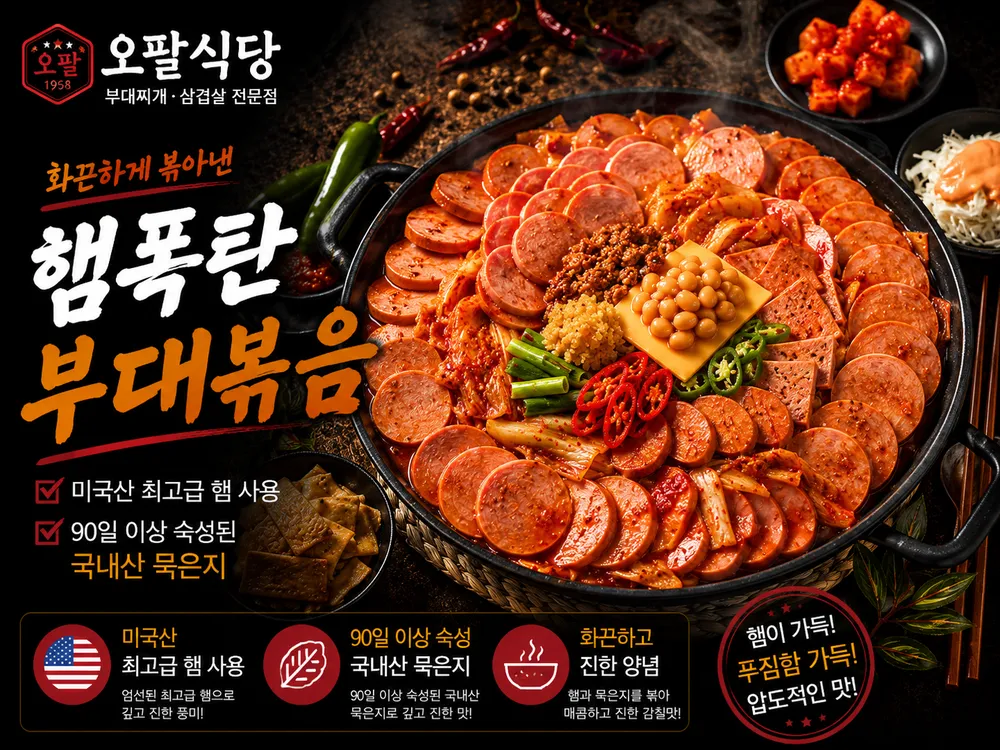 햄폭탄 부대볶음